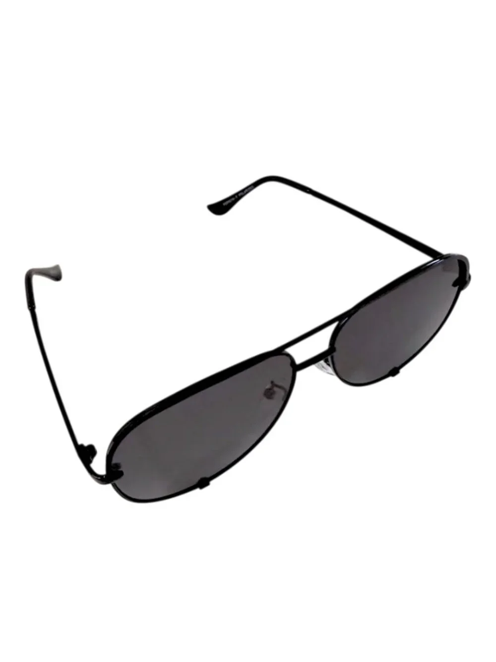 Classic Aviator Sunglasses – Black Metal Frame | Solid Dark Gray Lenses UV400